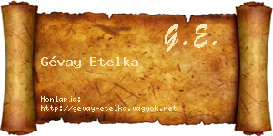 Gévay Etelka névjegykártya
